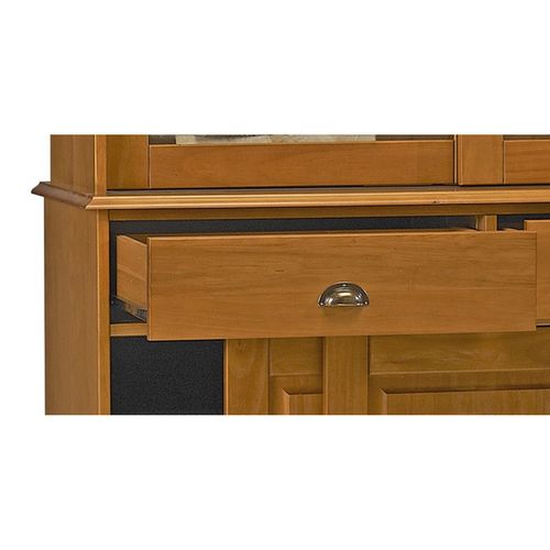 Vaisselier Pin Miel 6 Portes Coulissantes 3 T 10 Niches L 178.6 H 199 P 42.3 Cm