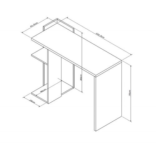 Bureau 1 Caisson 2 Niches Blanc