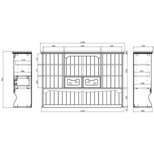Buffet Vaisselier Blanc 5 Portes 5 Tiroirs