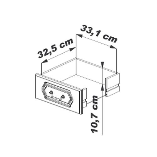 Bahut Chêne 2 Portes 2 Tiroirs 2 Niches L 82 H 77 P 41 Cm