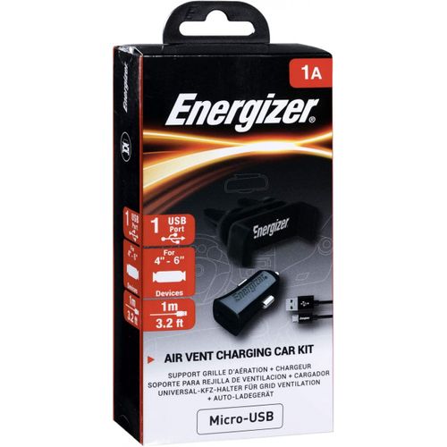 Kit Voiture - Support Clip - 1 A - 1 Usb - Câble Micro-usb Inclus - Prise Allume Cigare