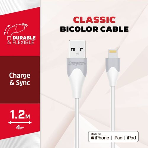 Câble Lightning 1,2 M - Câble Chargeur Rapide (2,4 A/480 Mbps) - Pour Produits Apple