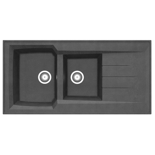 Evier résine 2 bacs 120x60 cm MONTREAL Noir