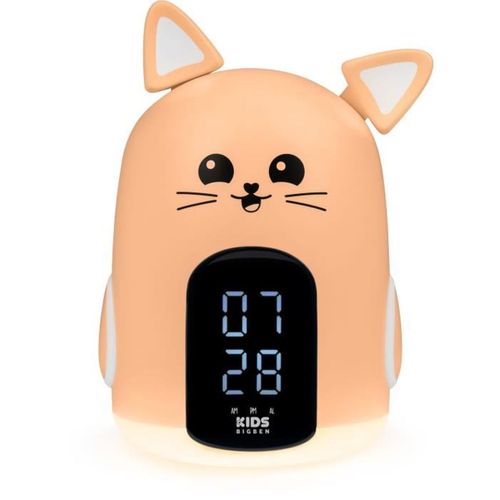 Réveil Et Veilleuse Chat - Mia - 3 Sons Originaux - Intensité Lumineuse Réglable - Affichage Heure