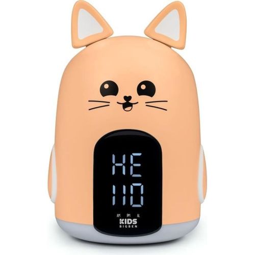 Réveil Et Veilleuse Chat - Mia - 3 Sons Originaux - Intensité Lumineuse Réglable - Affichage Heure