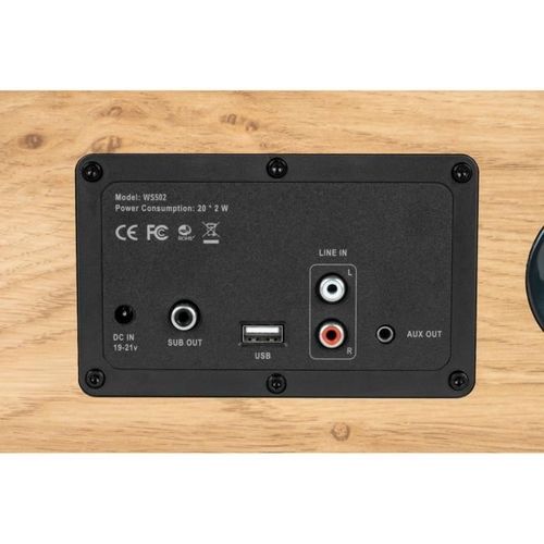 Enceinte Résidentielle En Bois - Ws502 - Bluetooth 5.0, 100w, Rca, USB, Aux-in