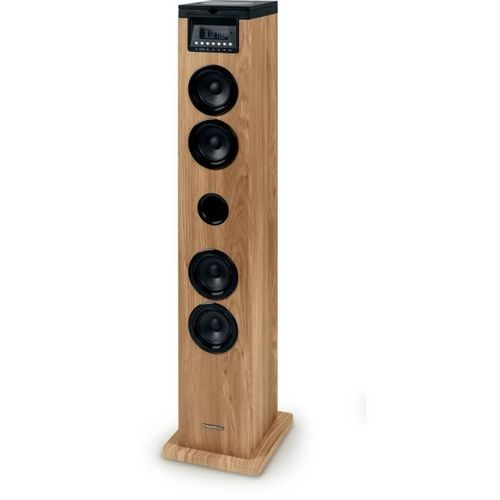 Tour Haut-parleur - Thomson - Noir/bois - Bluetooth/cd/usb/sd, 60w, Radio Fm, Télécommande