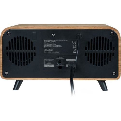 Radio-réveil Bluetooth Vintage Cosy - 30w, Radio Fm, Double Alarme, Écran LCD, Chargeur USB-c, 230v
