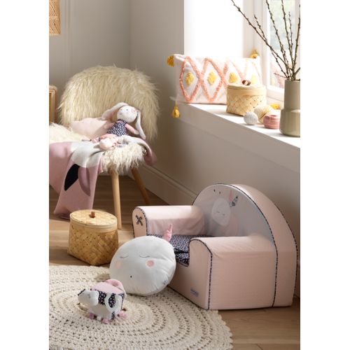 Fauteuil Club Bébé Pour Enfant En Coton Rose