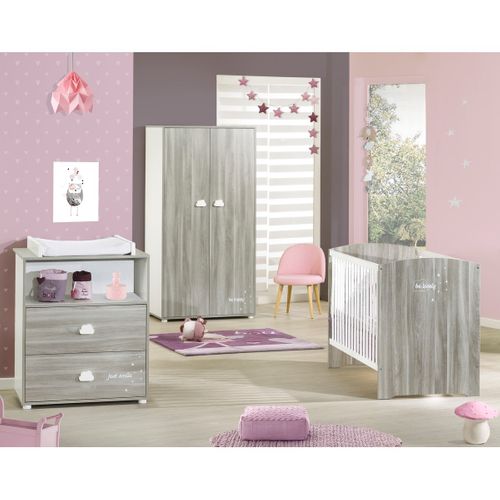 Smile - Commode À Langer 2 Portes Et 1 Niche Chêne Silex