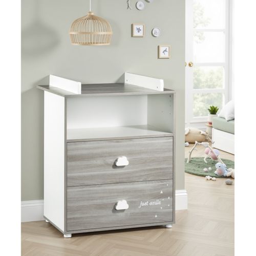 Smile - Commode À Langer 2 Portes Et 1 Niche Chêne Silex