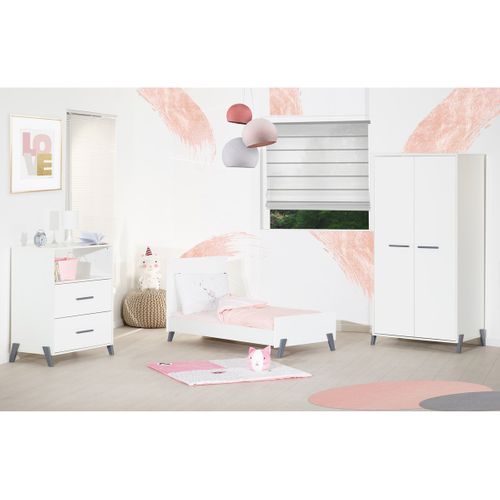 Joy  - Lit Bébé Évolutif -  Little Big Bed 70x140 - Gris