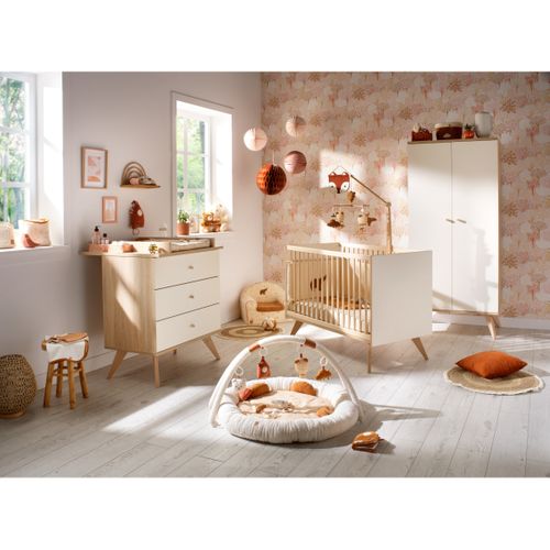 Armoire 2 Portes Avec Pieds Bois-décor Vanille