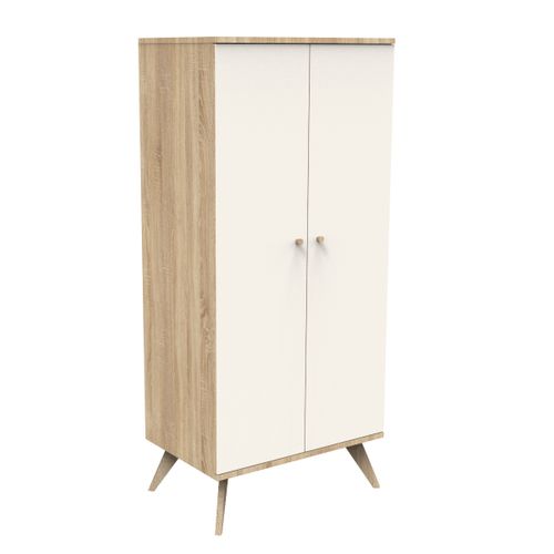 Armoire 2 Portes Avec Pieds Bois-décor Vanille