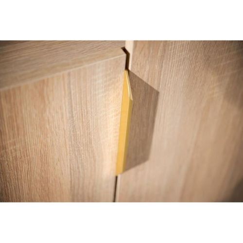 Chambre Bébé Trio Azur - Lit 120x60 + Commode à Langer 3 Tiroirs + Armoire 2 Portes Chene Doré -