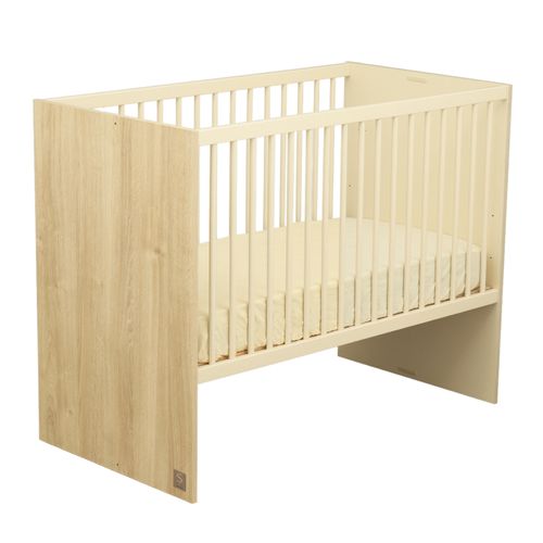 Lit Bébé 120x60 Évolutif En 90x190 Avec Têtes Panneaux Imitation Bois