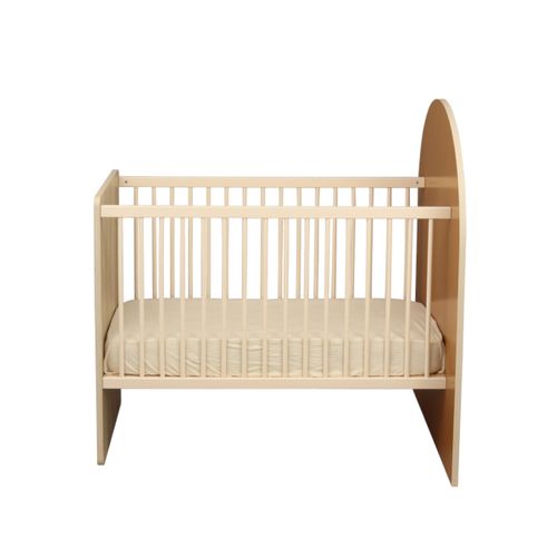 Lit Bébé Évolutif 120x60 En 90x190 - Décor Bois Chêne Sépia Forme Arche