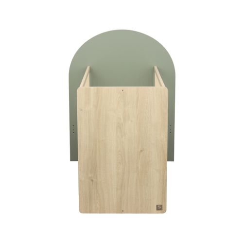 Lit Bébé Évolutif 120x60 En 90x190 - Décor Bois Chêne Sépia Forme Arche