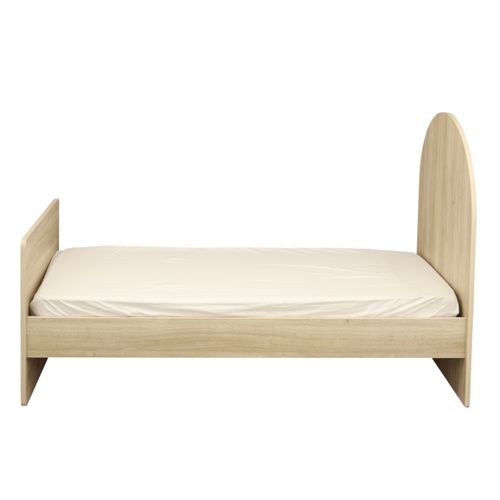 Lit Junior 90x190 - Décor Bois Chêne Sépia - Tête De Lit Forme Arche