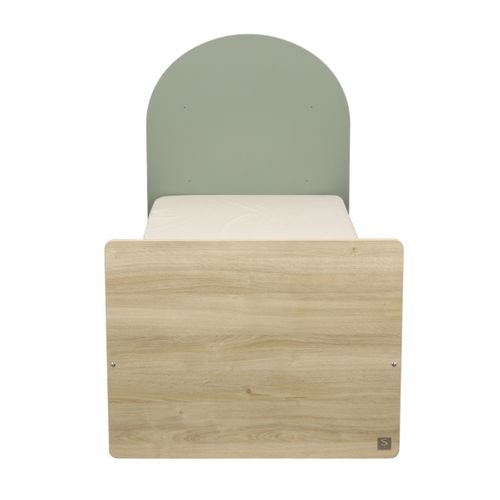 Lit Junior 90x190 - Décor Bois Chêne Sépia - Tête De Lit Forme Arche