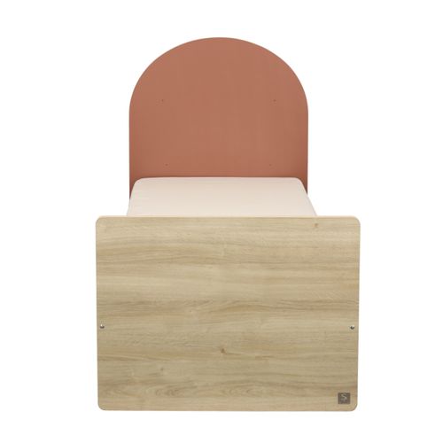 Lit Junior 90x190 - Décor Bois Chêne Sépia - Tête De Lit Forme Arche