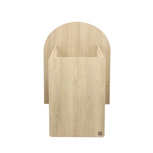 Lit Bébé Évolutif 120x60 En 90x190 - Décor Bois Chêne Sépia Forme Arche