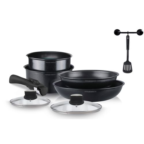 Batterie De Cuisine Arthur Martin Batterie 8 Pièces Amovible Noire Am845b