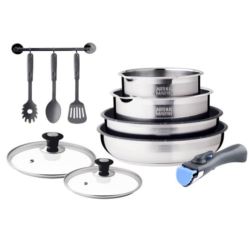 Batterie De Cuisine Arthur Martin Batterie Amovible 10 Pièces Inox Am0495