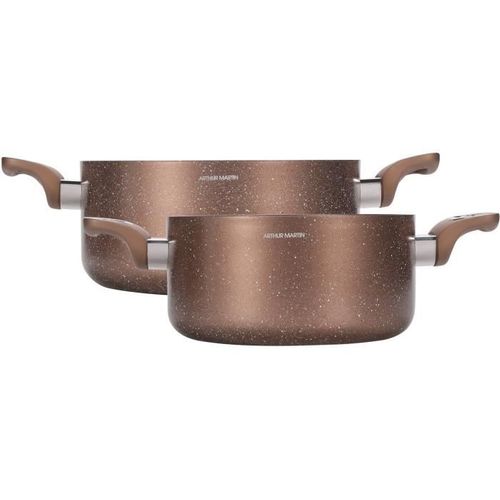 Set De Marmites - Am9820 - 20-24 Cm Avec Couvercle En Verre - Aluminium - Tous Feux Dont Induction