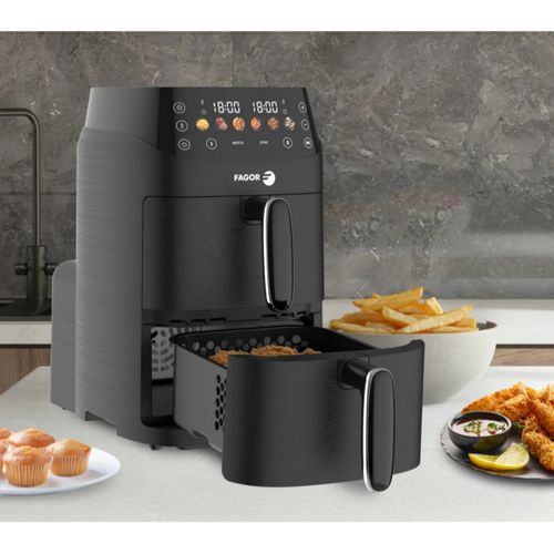 Friteuse Sans Huile 2x2.5l 2000w Noir - Fg3301
