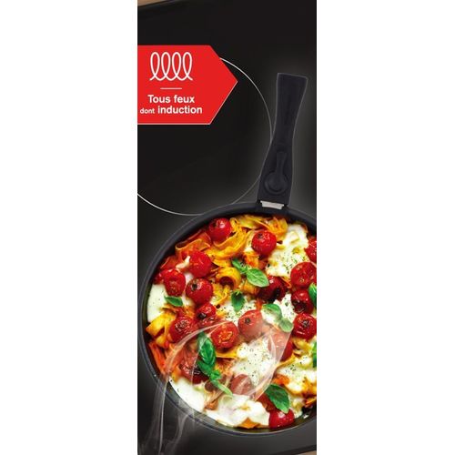 Set De 2 Poeles - Tous Feux Dont Induction - Am2977 - Anti-adhésif - Ø 24-28 Cm + Poignée Amovible