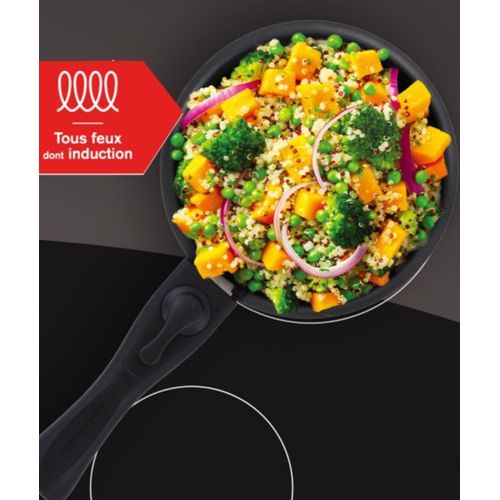 Set De 2 Casseroles - Tous Feux Dont Induction - Am2984 - Anti-adhésif - Ø 16-20 Cm + Poignée Amovi