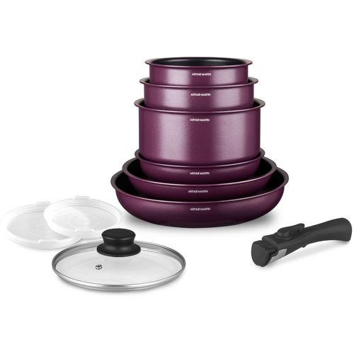 Batterie De Cuisine - Tous Feux Dont Induction - Am2991 - Aluminium - Anti-adhésif - 10 pièces