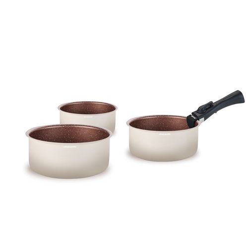 Batterie De Cuisine - Tous Feux Dont Induction - Set De 3 Casseroles -16-18-20 Cm