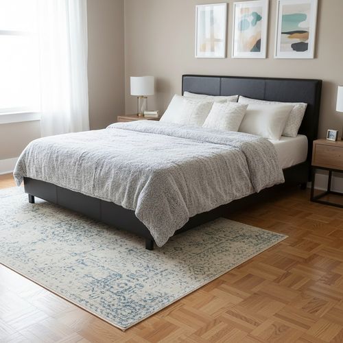 Lit 140x190 Sommier Inclus Leandre Noir