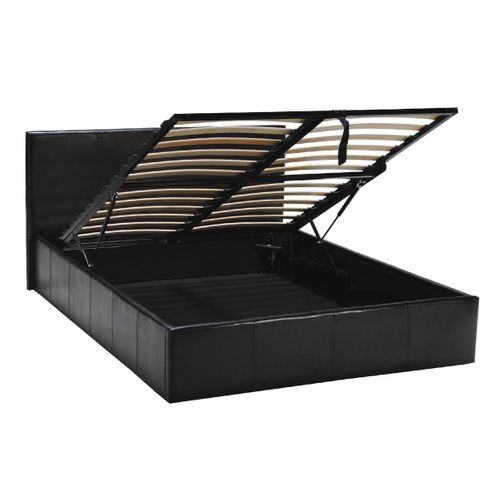 Lit Coffre 160x200 Sommiers Inclus Ena Noir