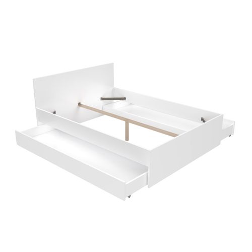 Lit 140x200 Inclus 2 Tiroirs Oslo Blanc