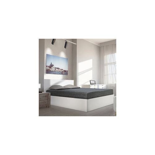 Lit Coffre Madrid 140x200 + 1 Sommier / Blanc