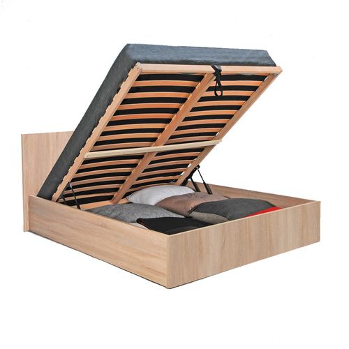 Lit Coffre 160 X 200 Cm - Coloris : Naturel - Elphege