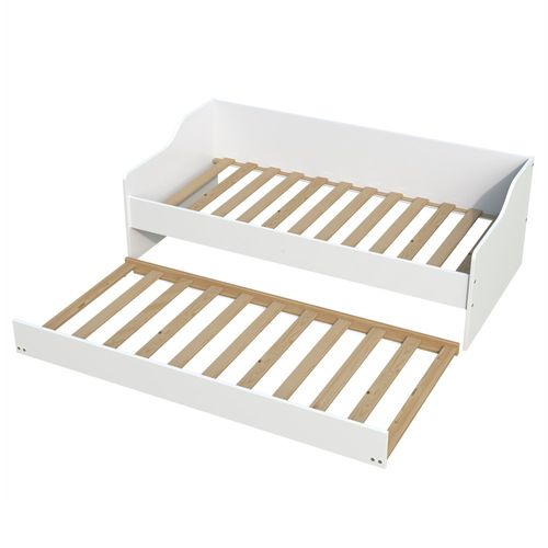 Lit Gigogne - 2 Sommiers - 1 Tiroir-lit 90x200 Sweet - Blanc