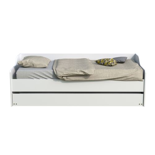 Lit gigogne 90x190 cm avec sommiers ALIX blanc