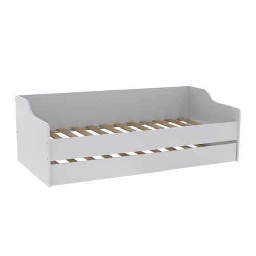 Lit gigogne 90x190 cm avec sommiers ALIX blanc