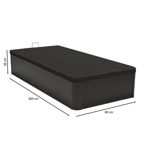 Lit Coffre Spiro 90x200 + 1 Sommier / Noir
