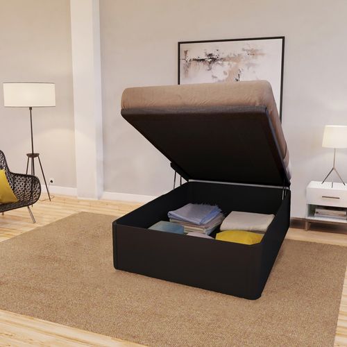 Lit Coffre Spiro 90x200 + 1 Sommier / Noir