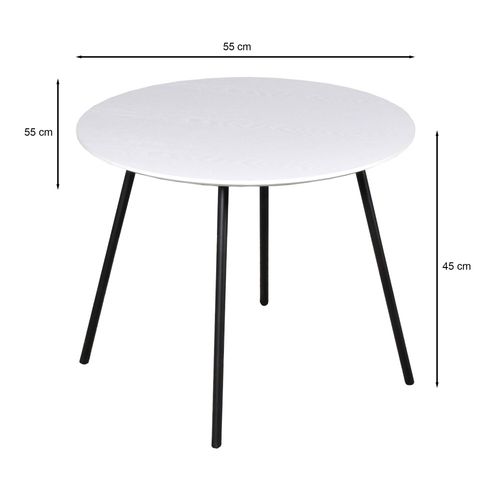 Table Basse Lyra Diamètre 55cm / Décor Chêne Blanc