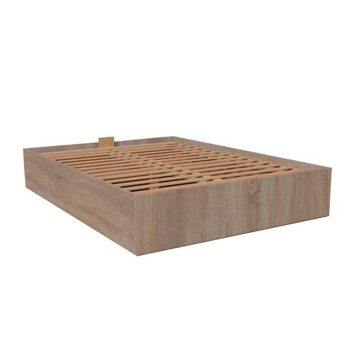 Lit Coffre Bilbao 160x200 Cm + Sommier / Décor Chêne Blanchi