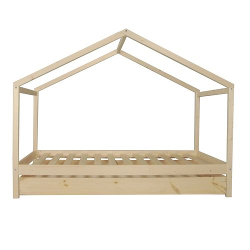 Lit Cabane 90x190 Tiroir De Lit Et Sommier Inclus Koala - Bois
