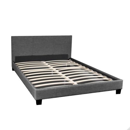 Lit 140x190 Sommier Inclus Dublin Gris Foncé