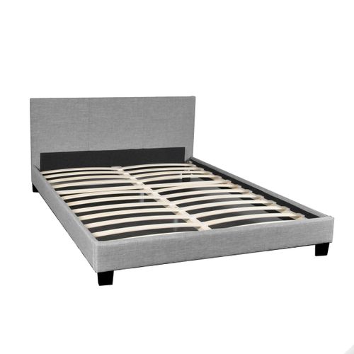 Lit 160x200 Sommier Inclus Dublin Gris Clair