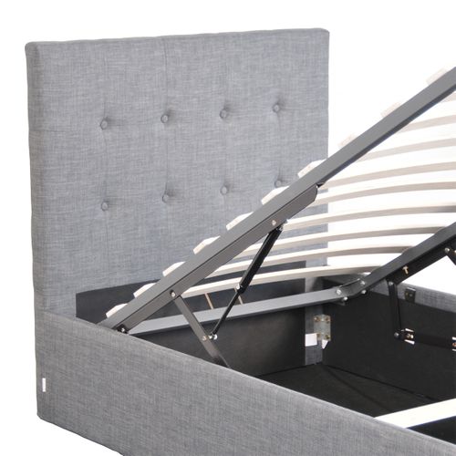 Lit Coffre 90x190 Sommier Inclus Mily Gris Foncé